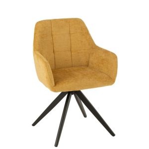 CHAIR LOUNA IRON/ACRYLIC OCHRE