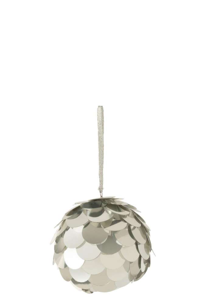 BALL HANGER SEQUIN PLASTIC SILVER