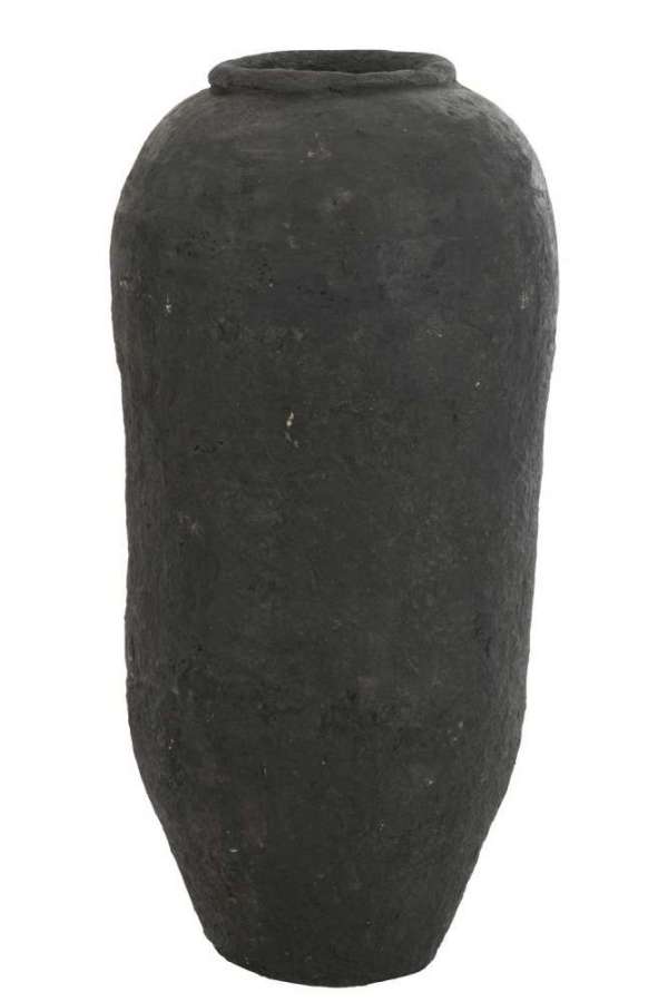 VASE PAPER MACHE BLACK LARGE