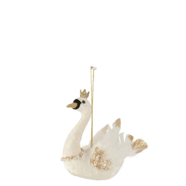 HANGER SWAN FEATHERS VELVET ECRU GOLD