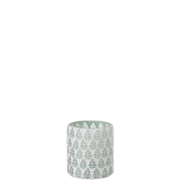 TEALIGHT HOLDER TREE GLASS WHITE