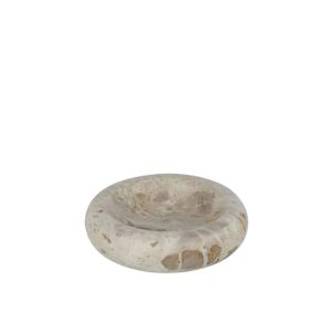 BOWL ROUND LOW MARBLE BEIGE SMALL