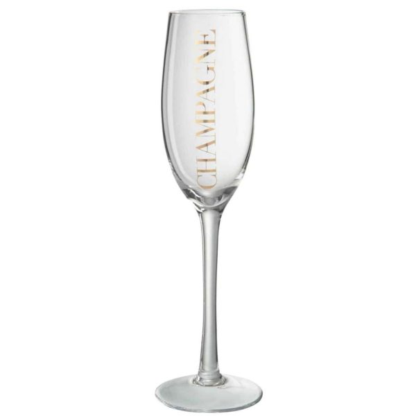 CHAMPAGNE GLASS TRANSPARENT/GOLD