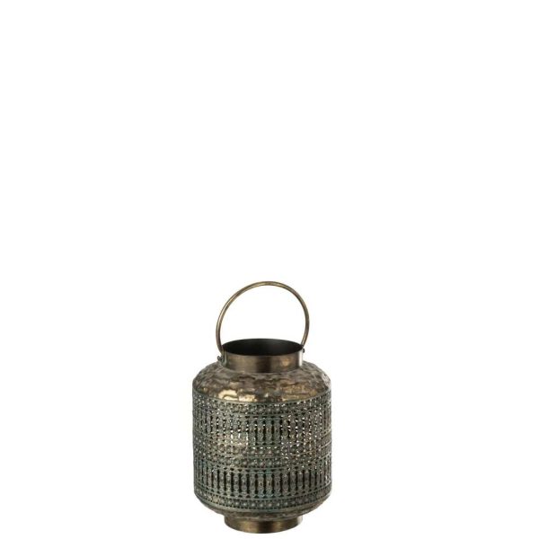 LANTERN ANTIQUE CYLINDER IRON BRONZE COLORED SMALL