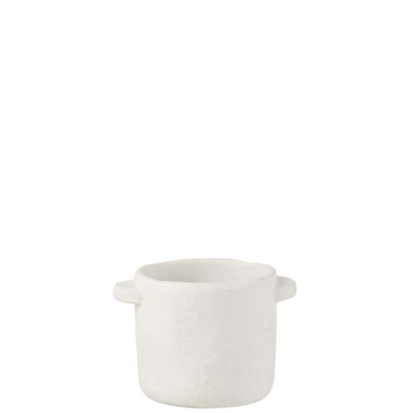 POT GUSTAVE CEMENT WHITE SMALL