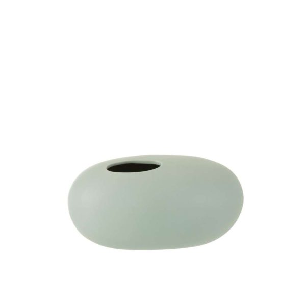 VASE OVAL CERAMIC PASTEL GREEN LARGE