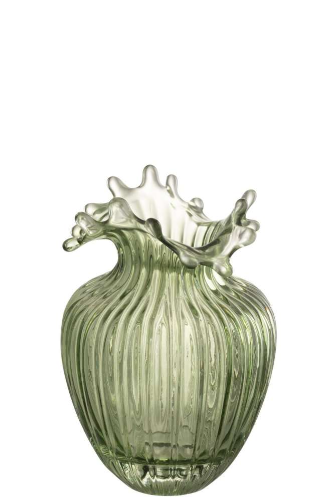 VASE FLOWER LINES GLASS KAKHI SMALL