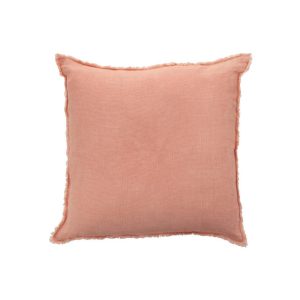 CUSHION STONEWASHED LINEN  PEACH PINK