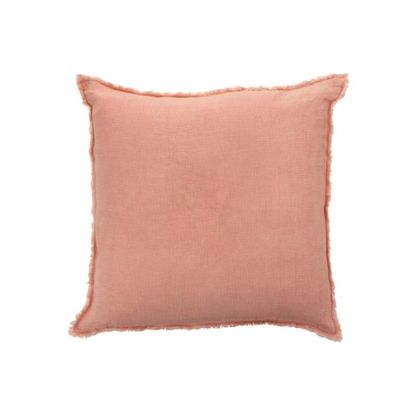 CUSHION STONEWASHED LINEN  PEACH PINK
