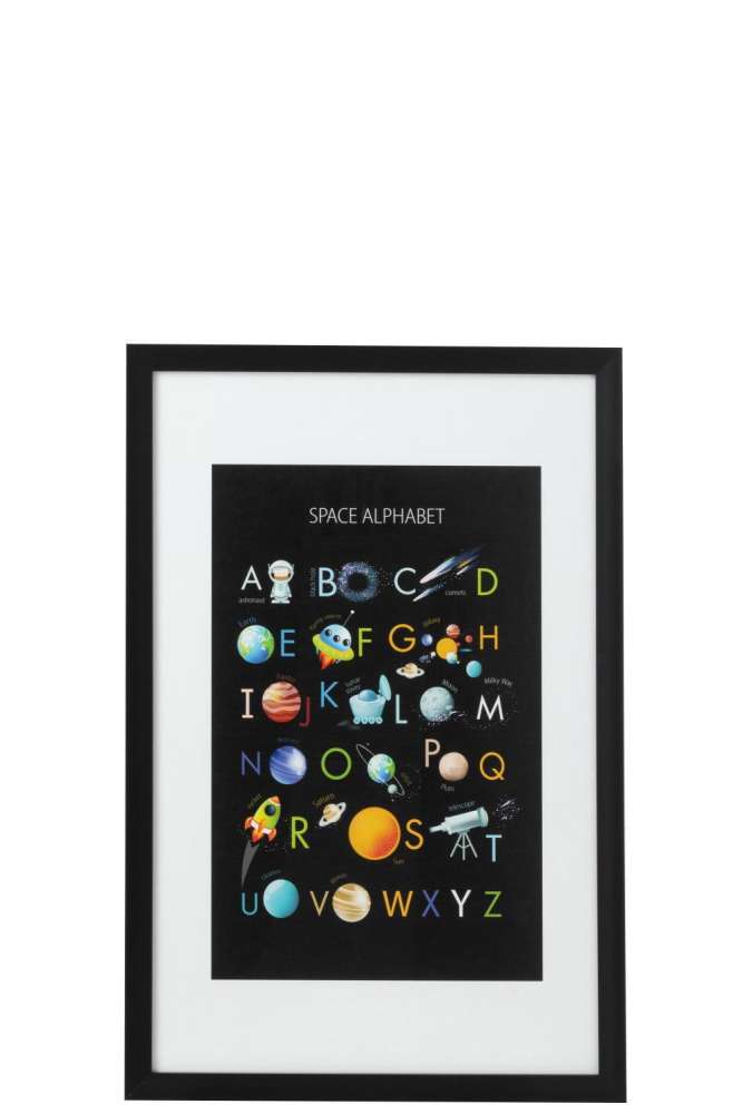 WALL DECO ALPHABET PAPER/PLASTIC BLACK