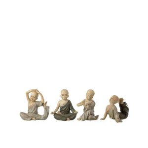 MONK YOGA POLY GREY SMALL ASSORTMENT OF 4