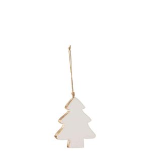 HANGER CHRISTMAS TREE MANGO WOOD WHITE LARGE