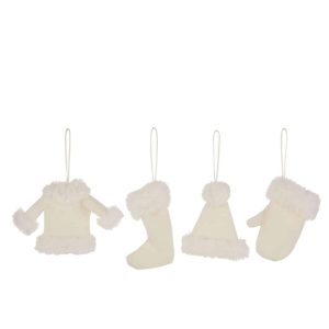 HANGERS CHRISTMAS CLOTHING TEXTILE BEIGE ASSORTMENT OF 4