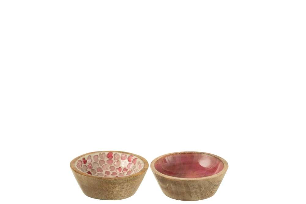 BOWL MANGO WOOD PINK SMALL ASSORTMENT OF 2