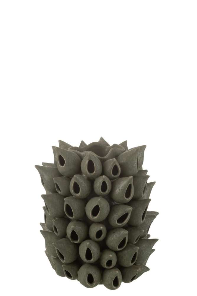 VASE ANEMONE HIGH PORCELAIN GREEN SMALL