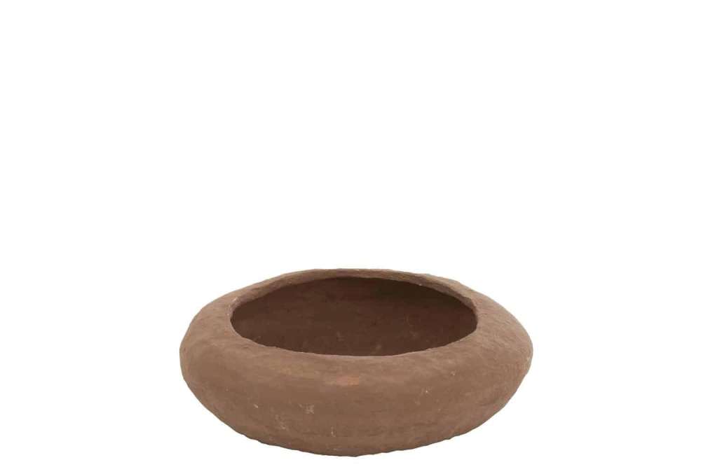 BOWL ROUND PAPER MACHE BROWN