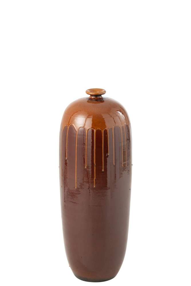 VASE LEE TERRA SHINY BROWN/ORANGE MEDIUM