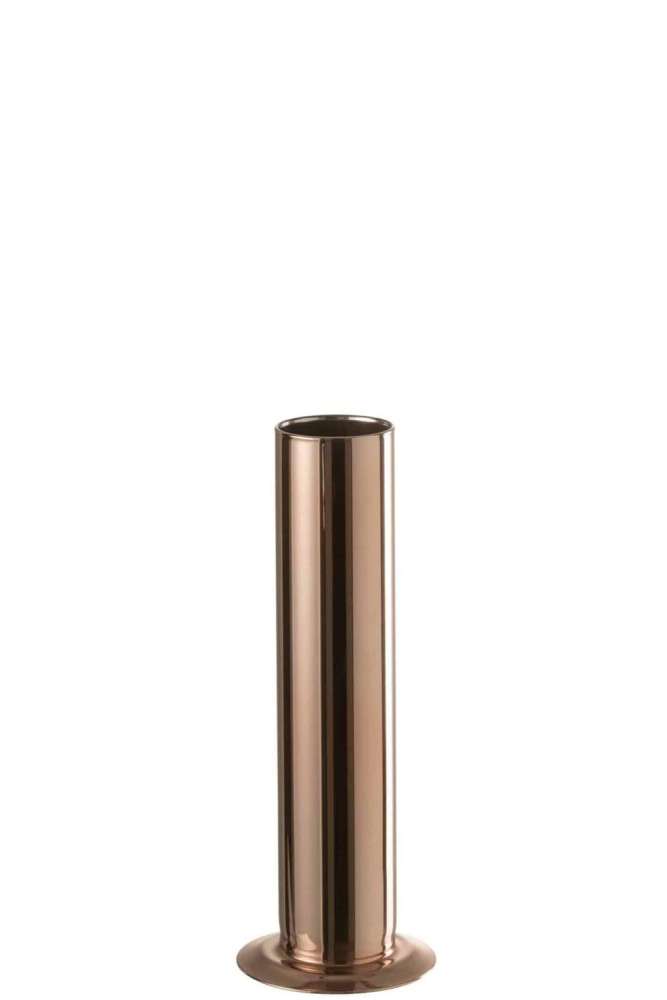 VASE TUBE GLASS COPPER SMALL