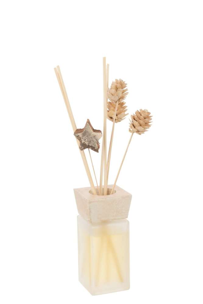 REED DIFFUSER CINNAMON DRY FLOWER GOLD COLORED