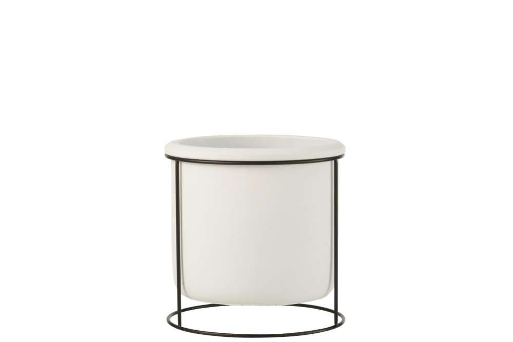 FLOWER POT SUSPENDED CEMENT WHITE SMALL