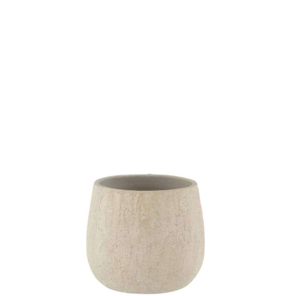 FLOWERPOT DOT ROUGH CERAMIC GREY MEDIUM