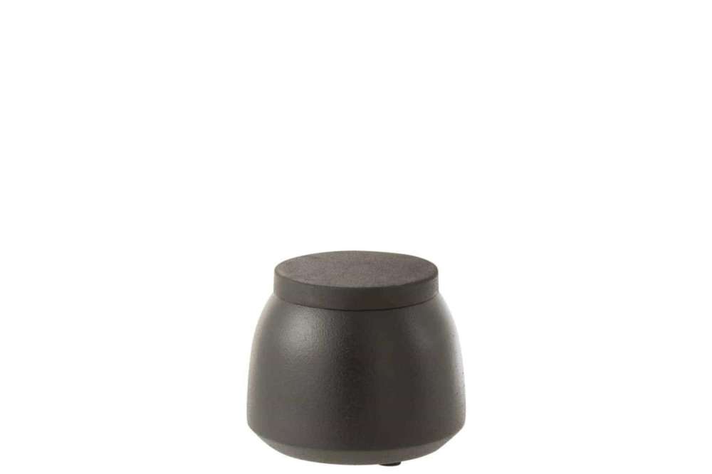 STORAGE JAR METAL SHINING BLACK LARGE