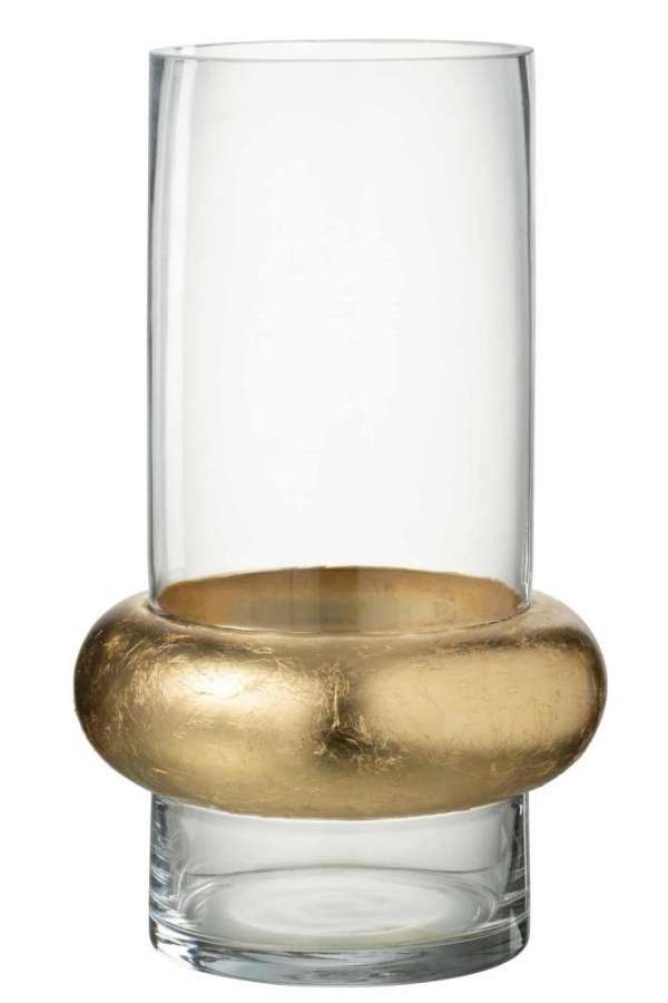 VASE CYLINDER RING LOW GLASS TRANSPARENT LARGE
