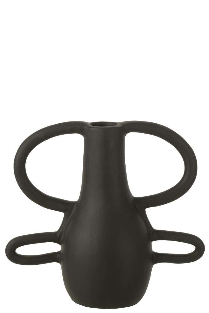 VASE 4 HANDLES TERRACOTTA BLACK