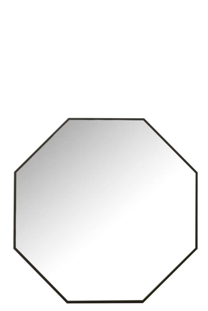 MIRROR OCTAGON GLASS/METAL BLACK