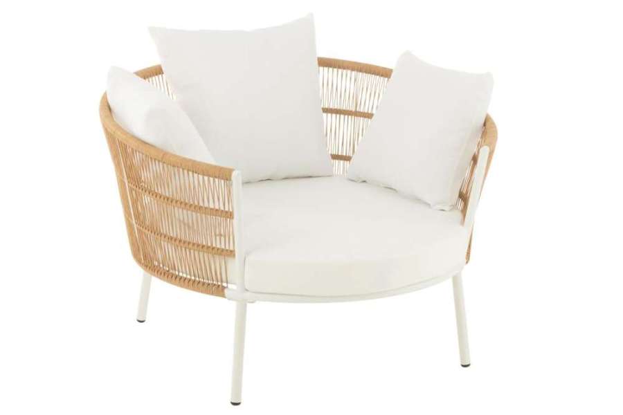 CHAIR JOA STEEL/RATTAN WHITE