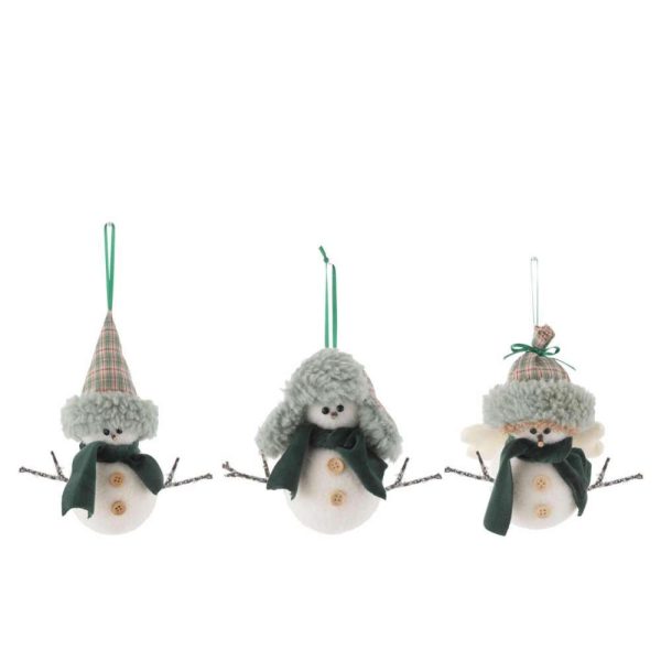 HANGER SANTA CLAUS+HAT POLYFOAM WHITE/GREEN ASSORTMENT OF 3