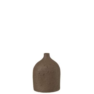 VASE ENYA BOTTLE CERAMIC BROWN SMALL