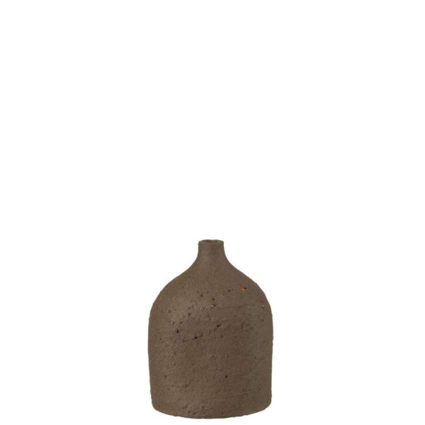 VASE ENYA BOTTLE CERAMIC BROWN SMALL