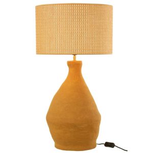 LAMP + CAP INDUS PAPER MACHE YELLOW