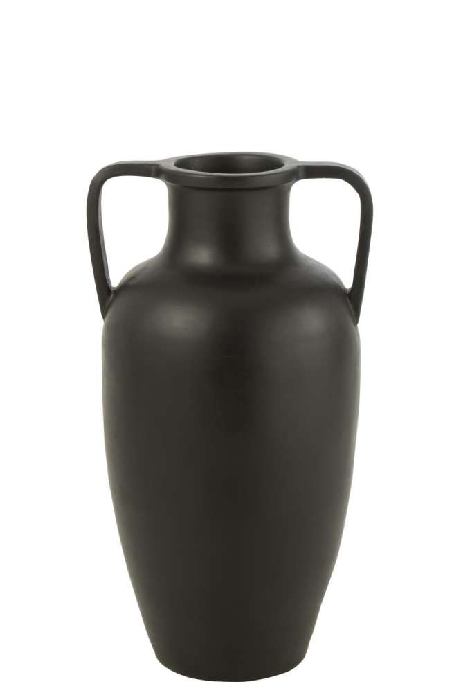 VASE 2 ARMS TERRACOTTA BLACK LARGE