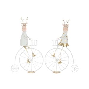 REINDEER BIKE IRON GOLD COLORED/WHITE ASSORTMENT OF 2