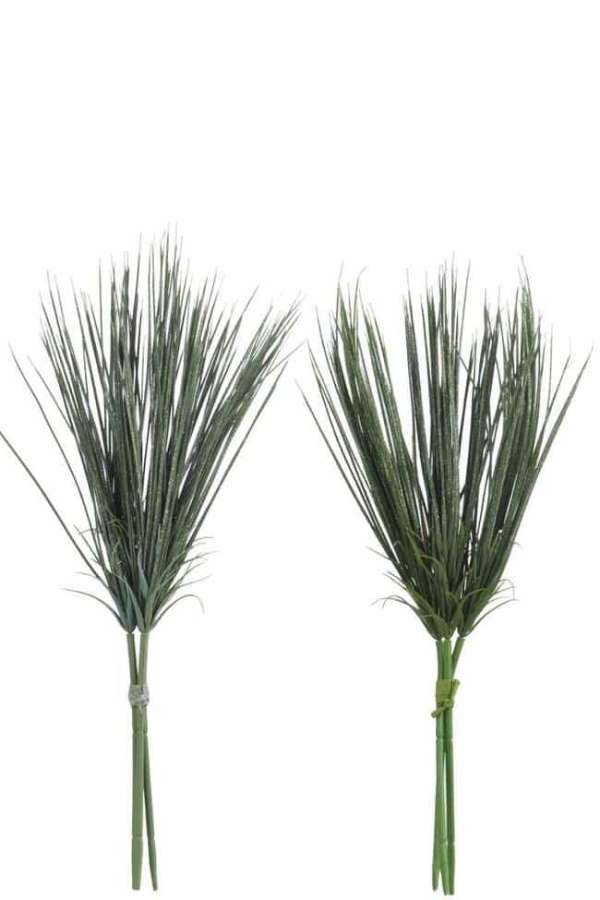 GRASSES BUNDLE PLASTIC GREEN ASSORTMENT OF 2