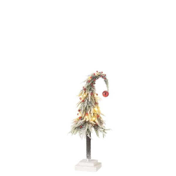 XMAS TREE HAT+LED ARTIFICIAL SNOW GREEN/RED MIDUM