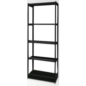 SHOP IN SHOP RACK 6SHELVES WIDE METAL BLACK/WOOD MELAMINE OAK