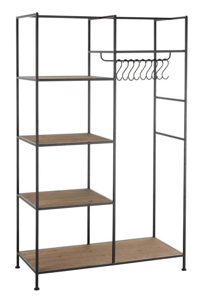 TEXTLEL RACK METAL/WOOD BLACK