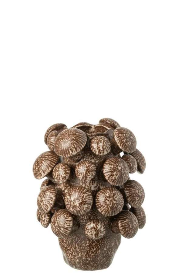 VASE FUNGI CLAY BROWN SMALL