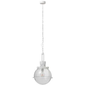 HANGING LAMP BALL GLASS/METAL WHITE