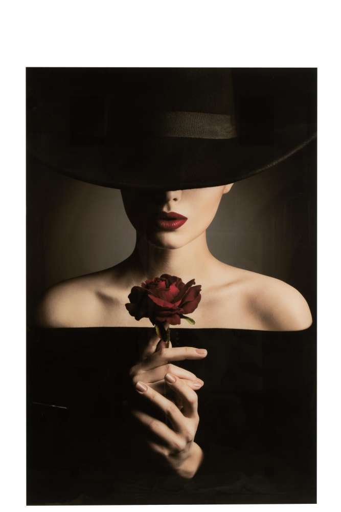 WALL DECORATION WOMAN GLASS/PAPER MIX