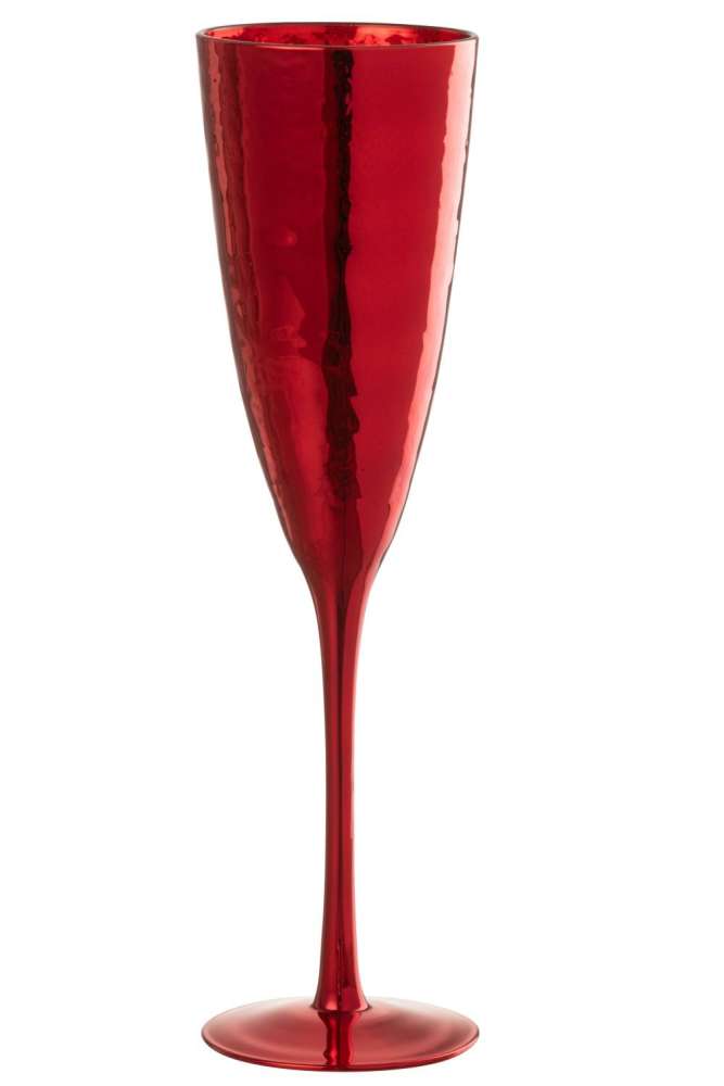 CHAMPAGNE GLASS MIRROR GLASS RED
