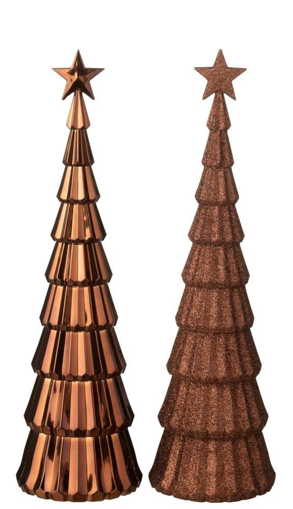 TREE +  STAR PLASTIC DARK BROWN ASSORTMENT OF 2