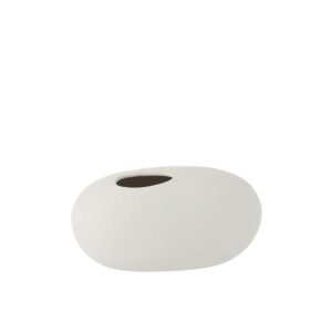 VASE OVAL CERAMIC MATT WHITE LARGE