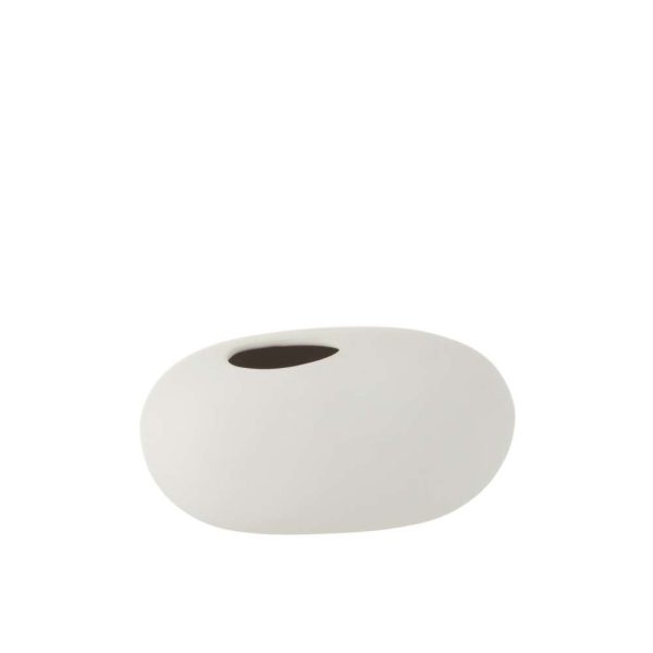 VASE OVAL CERAMIC MATT WHITE LARGE