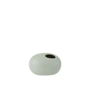 VASE OVAL CERAMIC PASTEL GREEN SMALL
