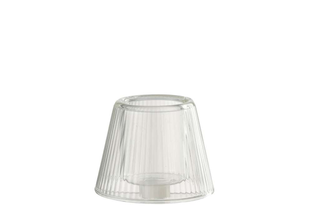 TEALIGHT HOLDER HAT GLASS TRANSPARENT