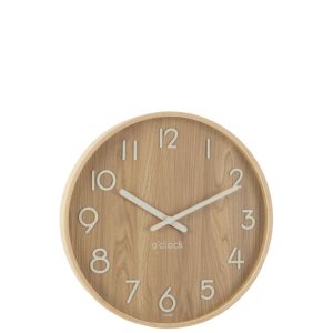 WALL CLOCK PLYWOOD/MDF NATURAL LARGE